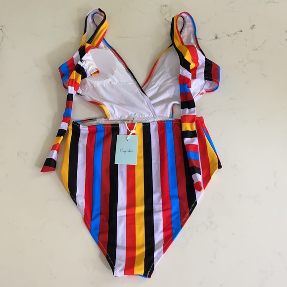 Cupshe Striped One Piece V-Neck Swimsuit size S - Picture 6 of 14